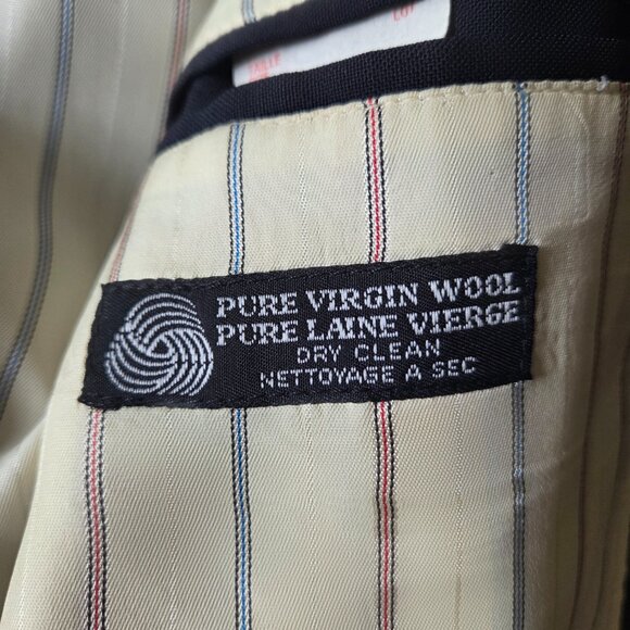 Vintage 90s Denomme Vincent Canadian designer pure wool blue jacket blazer - Picture 9 of 13